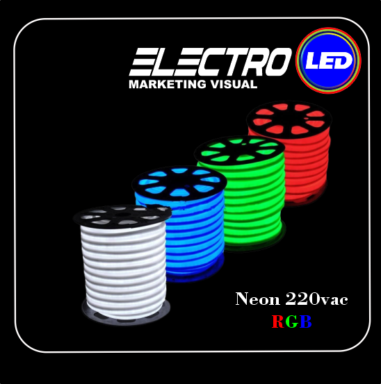 Santuario León Distribución ElectroLED - Product - MANGUERA NEON LED RGB 220VAC. 100MTRS MODELO CUADRADO